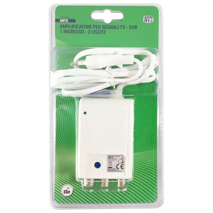 Nuova Video Suono Amplificatore Antenna Segnali Tv-Dvb Amplificatore da Interno per Antenna Tv 2 Uscite