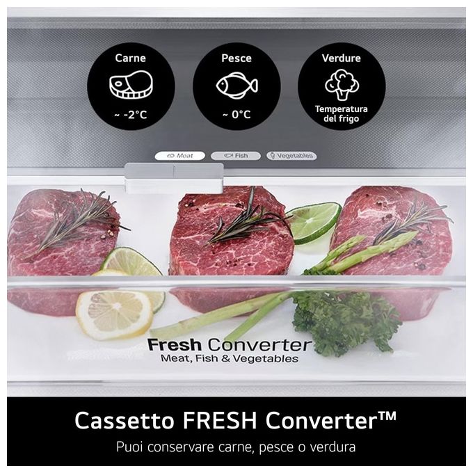 LG GBV22NCBPY Frigorifero Combinato Capacita' 387 Litri Classe energetica B Raffreddamento No Frost colore Argento