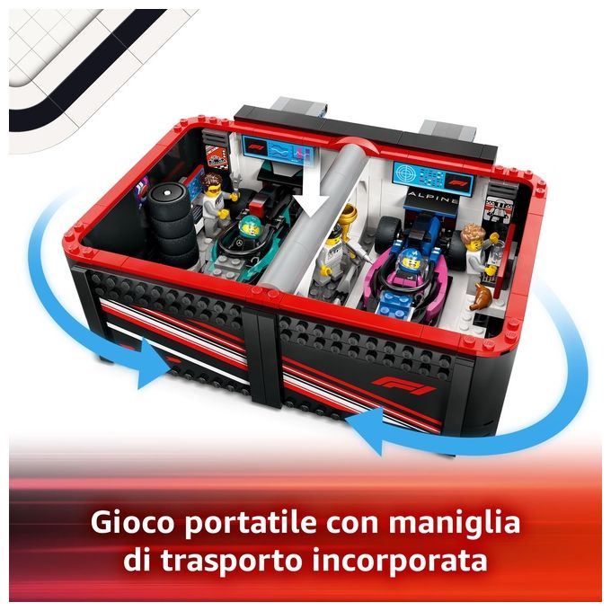 LEGO City Formula 1 Garage con monoposto Mercedes-AMG e Alpine F1 60444
