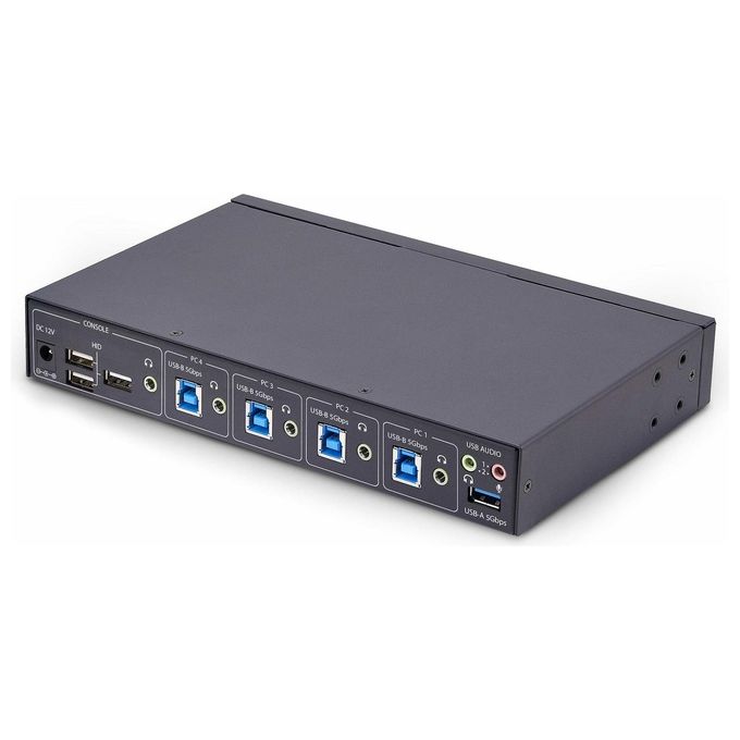 StarTech.com Switch Km a 4 Porte Audio 35 Mm-usb Condivisione Periferiche tra 4 Pc Conforme a Taa