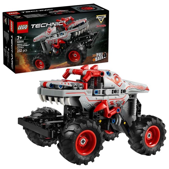 Lego 42200 Technic Monster Jam ThunderROARus Pull Back Set di Costruzioni 232 Pezzi 7 Anni colore Multicolore