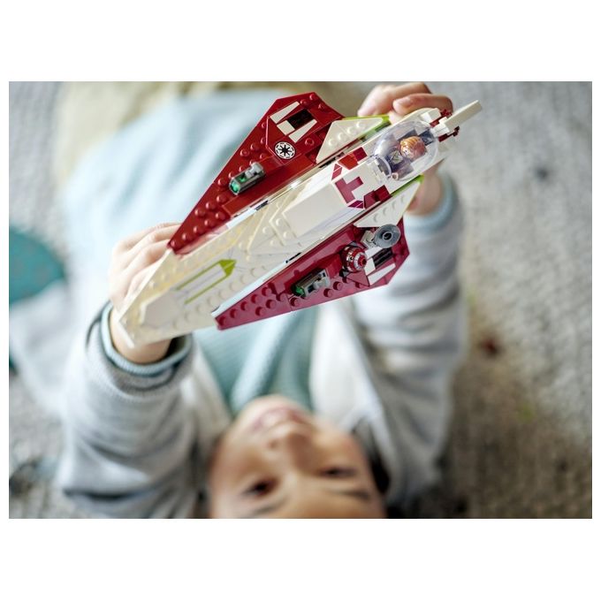 LEGO Star Wars 75333 Jedi Starfighter di Obi-Wan Kenobi, Set l'Attacco dei Cloni con Droide e Minifigure Taun We, Spada Laser