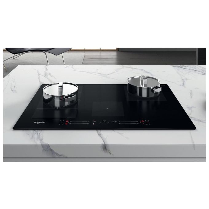 Whirlpool WFS0377NEIXL Piano Cottura a Induzione 4 Zone 77 cm Nero