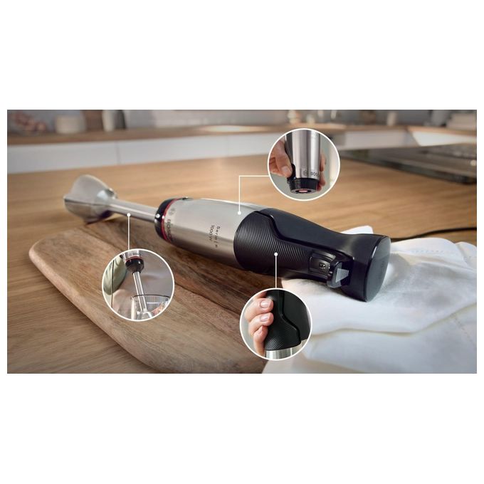 Bosch Serie 6 MSM6M610 Frullatore ad Immersione 1000W Nero-Acciaio Inossidabile