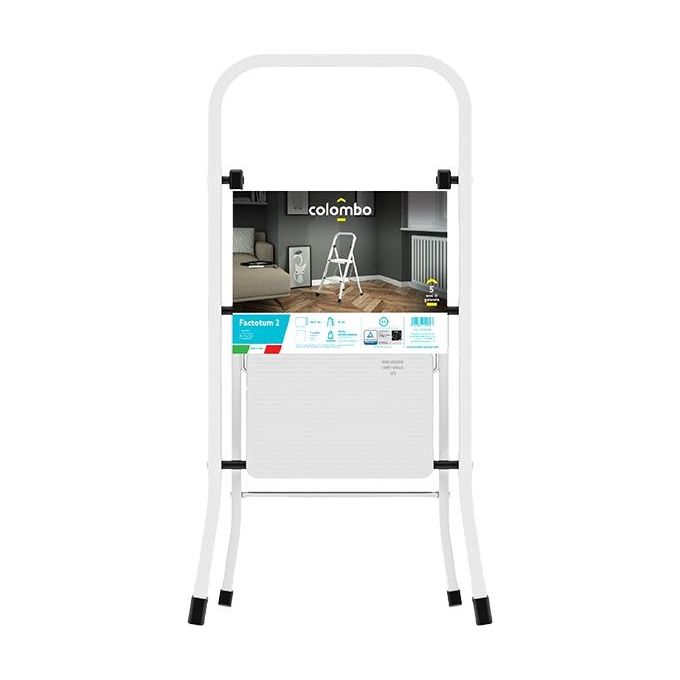 Colombo Sgabello Scala FACTOTUM 2 gradini in acciaio portata max 150kg EN14183 MADE IN ITALY