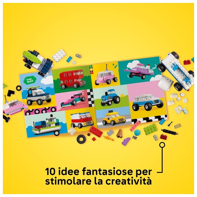 LEGO Classic 11036 Veicoli Creativi, Modellini di Auto in Mattoncini, Macchine Giocattolo per Bambini e Bambine 5+ Anni