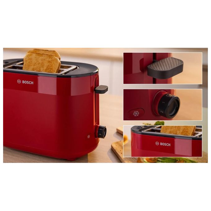 Bosch TAT2M124 Tostapane 6 2 Fette 950W Rosso