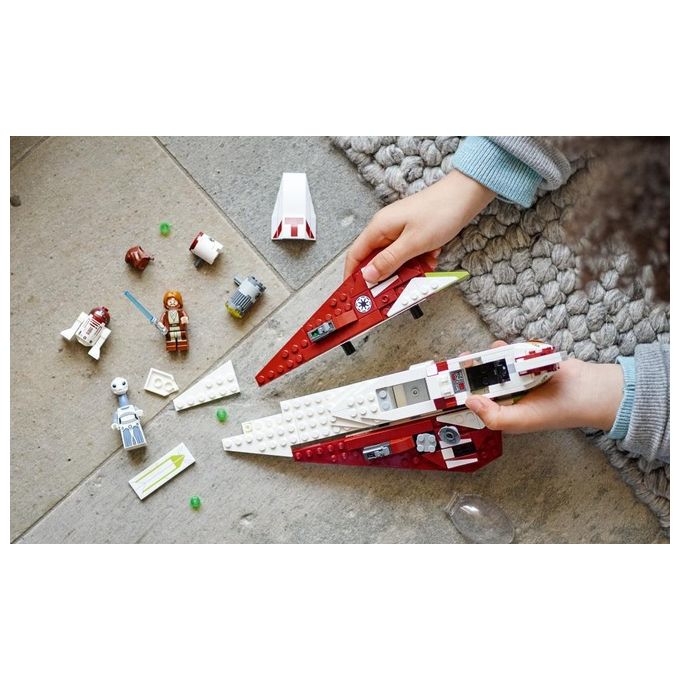 LEGO Star Wars 75333 Jedi Starfighter di Obi-Wan Kenobi, Set l'Attacco dei Cloni con Droide e Minifigure Taun We, Spada Laser