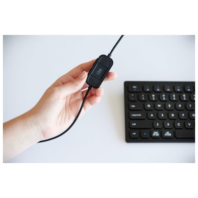 Kensington K83450WW Cuffie on-ear USB-C H1000 con microfono con cancellazione del rumore comandi integrati e Busy Light colore Nero