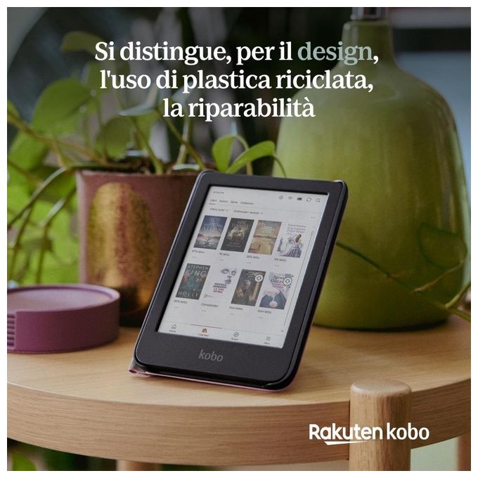 [ComeNuovo] Kobo Clara Colour eReader Display E Ink Kaleido3 da 6'' Antiriflesso Modalita' scura 16Gb Multiformato impermeabile Nero