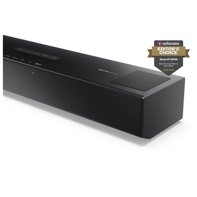 Sharp HT-SB700 Soundbar Compatta 2.0.2 Dolby Atmos Bluetooth con HDMI Earc o CEC Potenza Totale 140W 52cm Nero