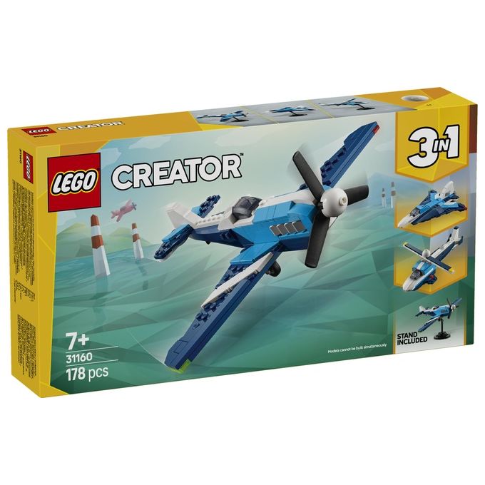 LEGO Aereo 31160 Creator Velivolo da Competizione 3 in 1 Esperienza Costruzione Versatile e Divertente