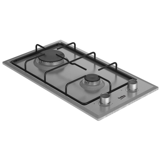 Beko HDCG32220FX Piano Cottura a Gas 2 Zone 30 cm Acciaio Inox