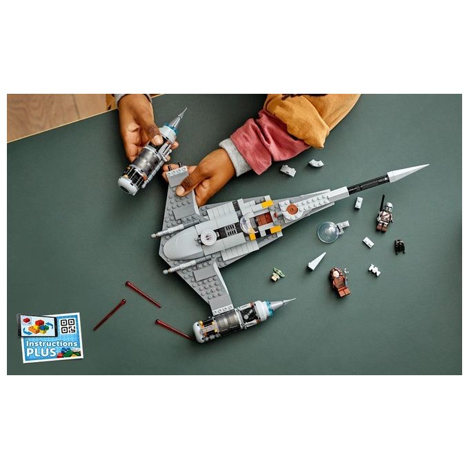 LEGO Star Wars 75325 Starfighter N-1 del Mandaloriano, Personaggi Peli Motto, Droide BD e Baby Yoda, Giocattolo Costruibile