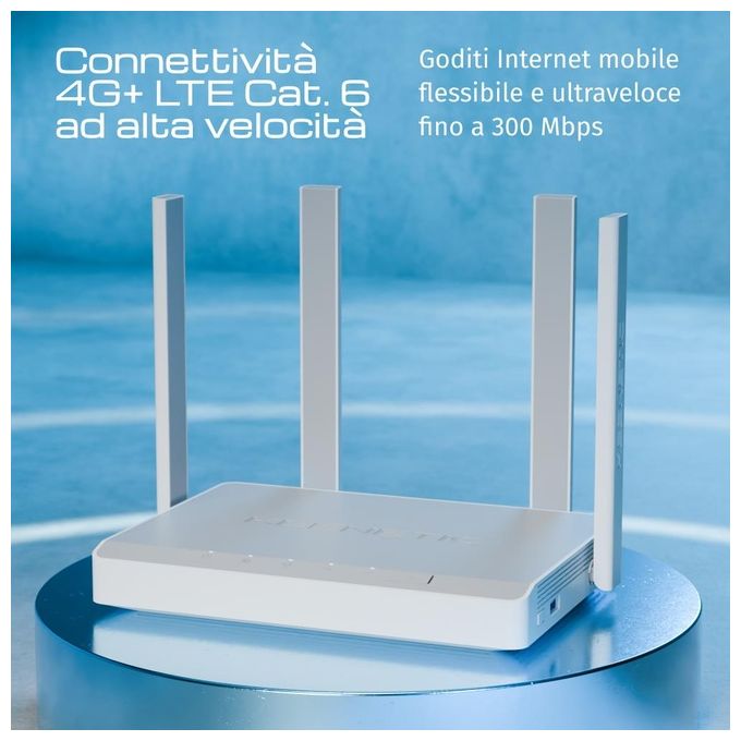 Keenetic Hero 4G Kn-2311 Modem-Router 4G 4 Porte 1Gbps Wi-Fi Ax1800 Mesh Vpn Parental Control Media Server Menu Multi Lingua