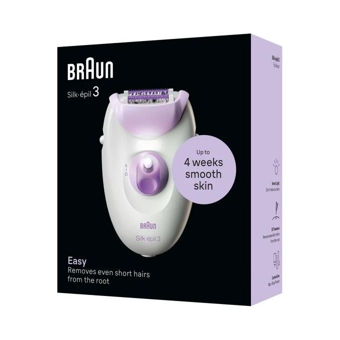 Braun SE3-000 Epilatore con Filo 20 Pinze 2 Velocita' Luce Smart Rulli Massaggianti