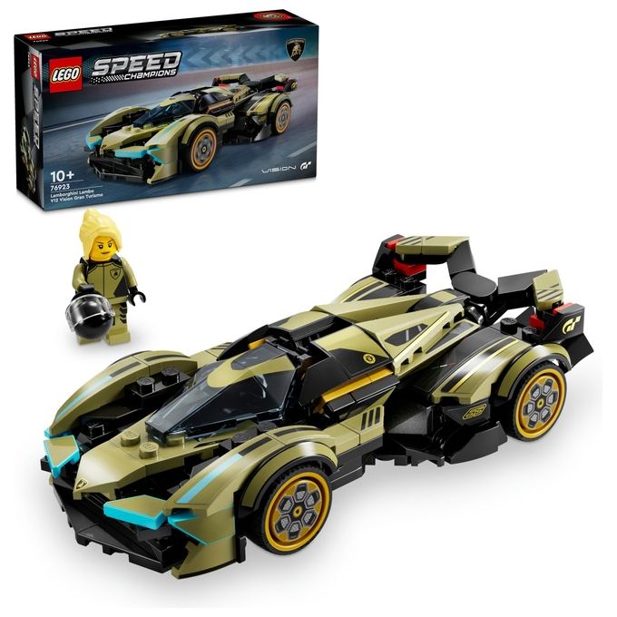 LEGO Speed Champions Super Car Lamborghini Lambo V12 Vision GT Macchina Giocattolo per Bambini da 10 Anni Modellino di Auto da Costruire con Minifigure del Pilota Idea Regalo da Collezione 76923