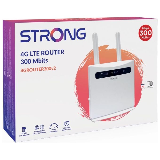 Strong 4GROUTER300V2 Router 4G Portatile 4 Lan 150 300mbi