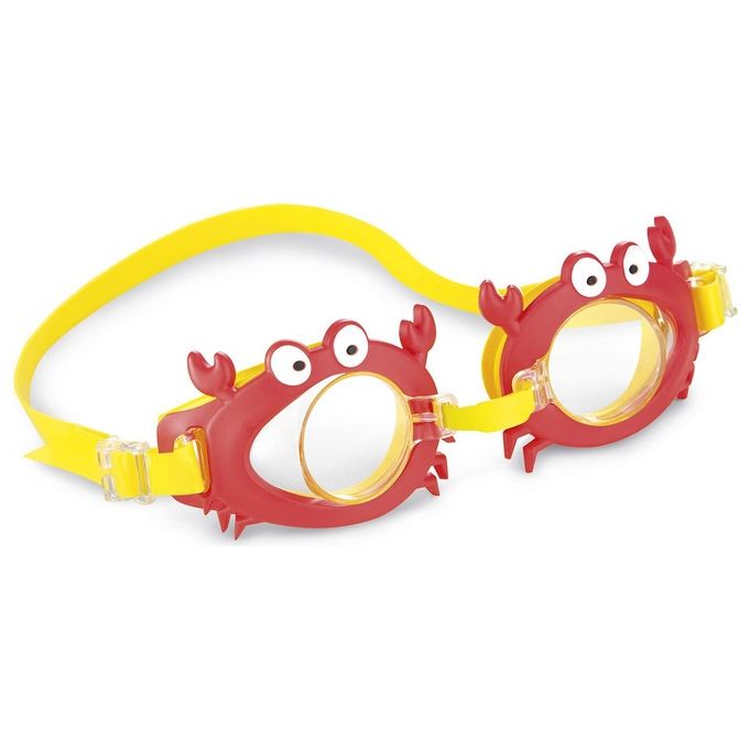 Intex Fun Goggles 55610 – Occhialini da nuoto per bambini 3–8 anni, design animali assortiti, lenti antigraffio e UV, cinturino regolabile