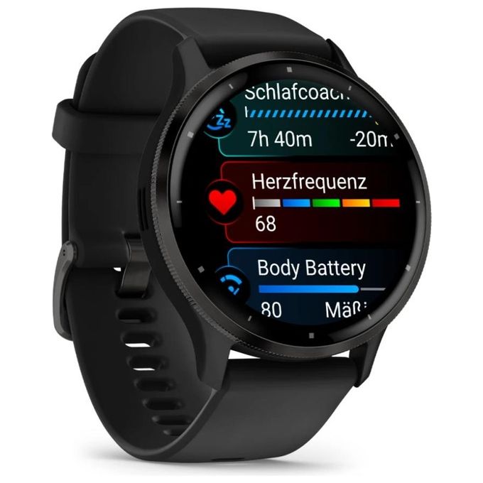 Garmin Venu 3 45mm 1.4'' Amoled GPS Sport Salute Notifiche Black and Slate con cinturino in silicone