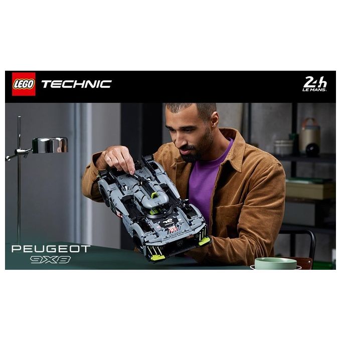 LEGO Technic 42156 PEUGEOT 9X8 24H Le Mans Hybrid Hypercar, Modellino di Auto da Corsa per Adulti Scala 1:10, Set da Collezione