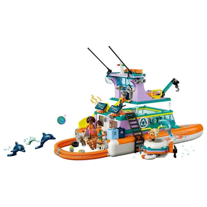 LEGO Friends 41734 Catamarano di Salvataggio, Barca Giocattolo con Animali e Sottomarino, Set Educativo, Regalo per Bambini 7+