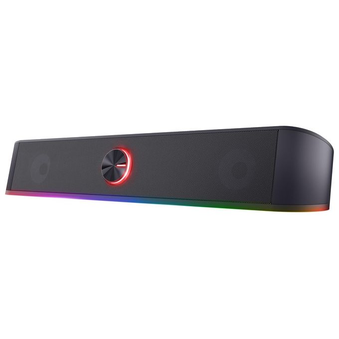 Trust  Gaming GXT 619 Thorne Soundbar PC Illuminata RGB, 12W, Casse PC, Stereo Speaker con Illuminazione Regolabile, Alimentazione USB, Jack AUX 3.5 mm, per Computer, Laptop, TV - Nero