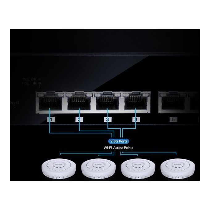 D-Link DMS-108 Switch Non gestito L2 2.5G Ethernet (100-1000-2500) Nero