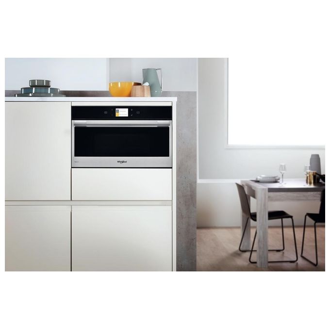 Whirlpool W9 MD260IXL Forno a Microonde Combinato da Incasso con Grill Capacita' 31 Litri Potenza 1000 W Funzione DualCrisp Steam Jet Start DeFrost Display LCD Acciaio Inox