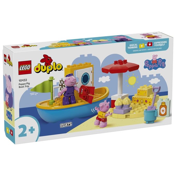LEGO DUPLO Viaggio in Barca di Peppa Pig Giochi Educativi per Bambine e Bambini da 2 Anni Giocattolo per l'Apprendimento Prescolare da Costruire con 2 Personaggi Idea Regalo 10432