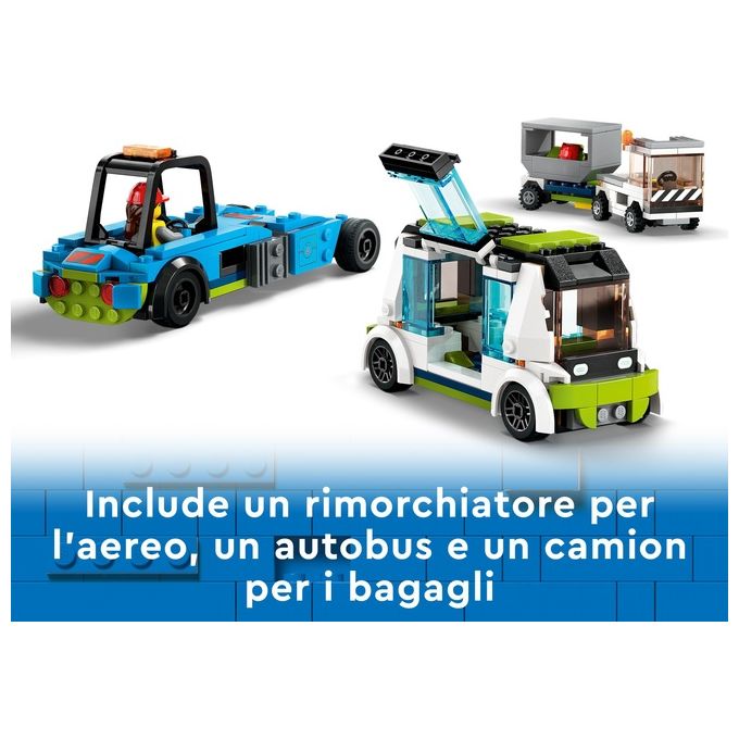 LEGO City 60367 Aereo Passeggeri, Modellino di Aeroplano Giocattolo da Costruire con 9 Minifigure e Veicoli dell'Aeroporto
