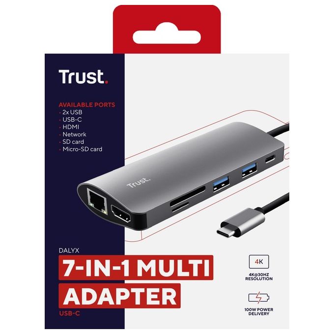 Trust Dalyx Scheda di Interfaccia e Adattatore Interno Hdmi Rj-45 Usb 3.2 Gen 1