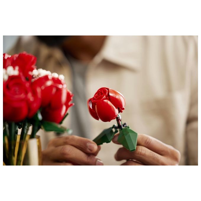 LEGO Icons 10328 Bouquet di Rose, Set Fiori Finti per Adulti, Decorazione Casa, Idea Regalo per Lei o Lui, Collezione Botanica