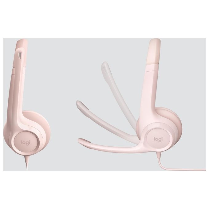 Logitech H390 Auricolare Cablato a Padiglione Ufficio USB Tipo A Rosa
