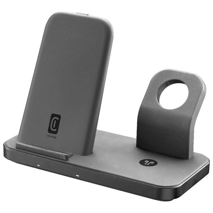 [ComeNuovo] Cellular Line Trio Wireless Charger Supporto di Ricarica Wireless 3in1 per Dispositivi Apple Nero