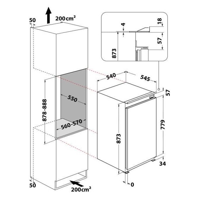 Hotpoint BF901EAA Congelatore Verticale da Incasso Capacita' 100 Litri Classe energetica F (A+) 87,3 cm