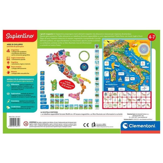 Clementoni Geo Puzzle Magnetico Italia
