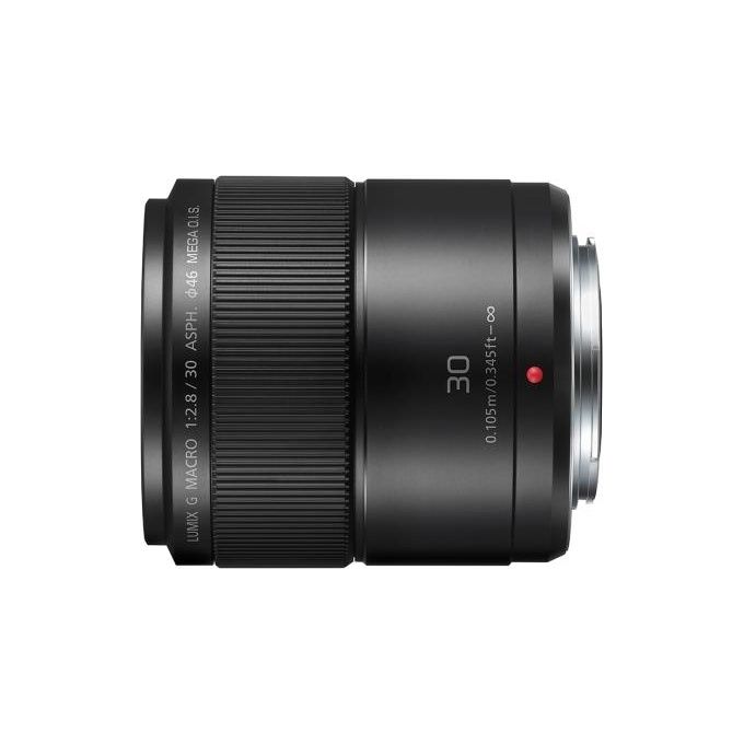 Panasonic H-HS030E Lumix G Obiettivo Macro 30mm f2.8 MEGA O.I.S. 46mm filtro colore Nero