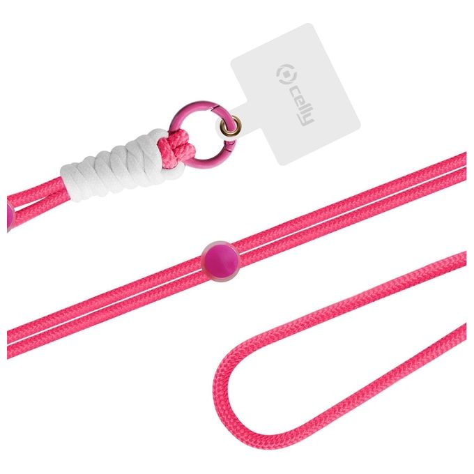 Celly Necklace Universale in Nylon Rosa Fluo