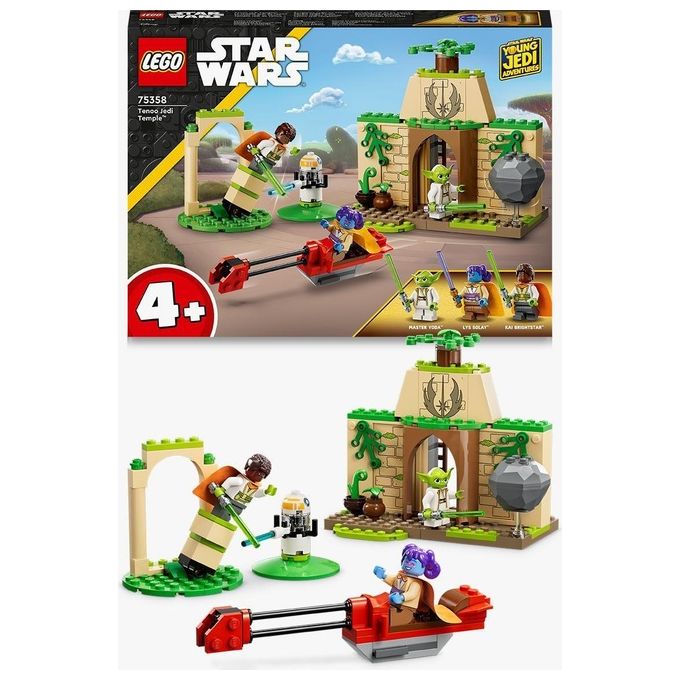 LEGO Star Wars 75358 – Tempio Jedi su Tenoo, Set da Costruzione 124 Pezzi con Maestro Yoda, Lys Solay, Kai Brightstar, Droide T-10 e Speeder Bike, Eta' 4+