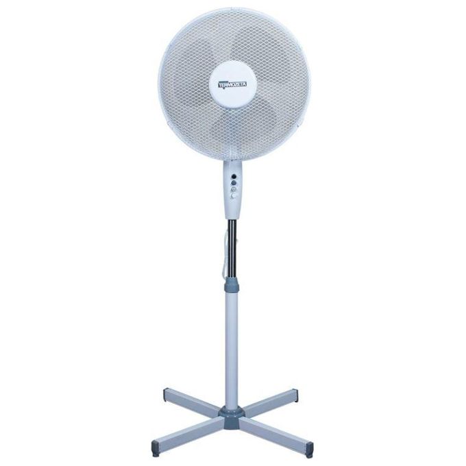 Termozeta TZWZ01N - Ventilatore a piantana, altezza 120 cm, 3 velocita', oscillazione automatica e inclinazione regolabile, potenza 50 W, rumorosita' 53,5 dB, Bianco