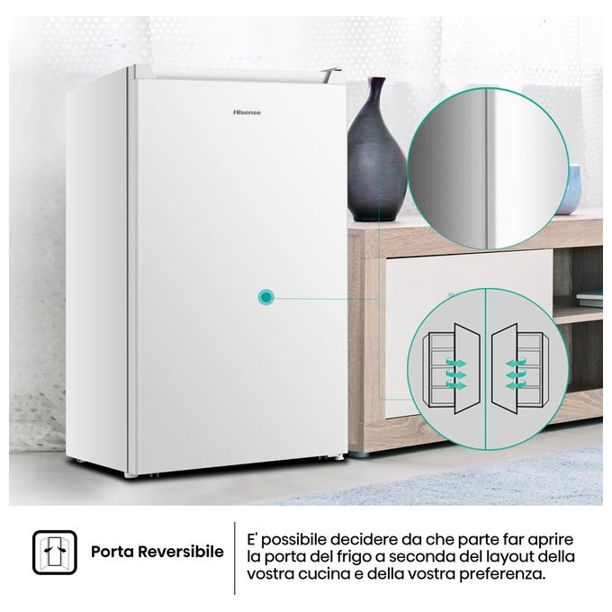 Hisense FV78D4AWE Congelatore Verticale Statico Classe E Capacita' Lorda 65 Litri Colore Bianco