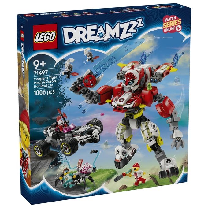 LEGO Set 71497 Costruzione Mech Tigre di Cooper e Bolide di Zero Dreamzzz