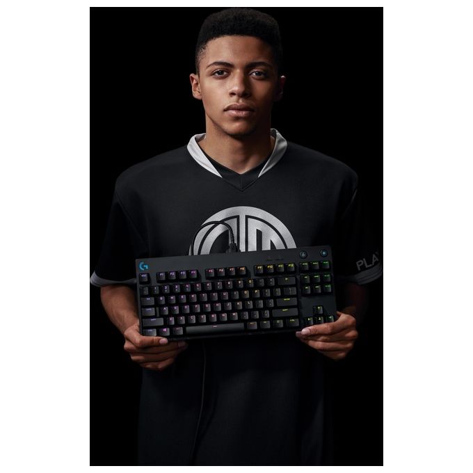Logitech G PRO TKL Tastiera Gaming Meccanica GX Blue Clicky Switch LIGHTSYNC RGB Micro Cavo USB Rimovibile QWERTY ITA Layout Nero
