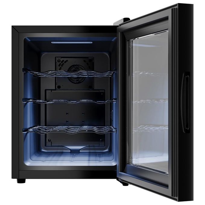 Tristar WR-7511 Cantinetta termoelettrica Grande Saignée Fino a 12 bottiglie Silenziosa e stabile Porta in vetro 4 livelli Touch screen a LED Illuminazione interna