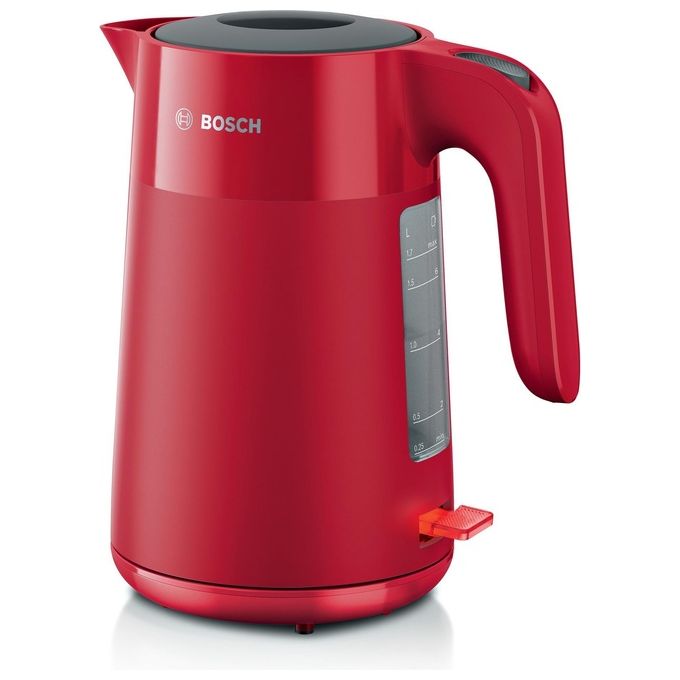 Bosch TWK2M164 Bollitore Elettrico 1.7 Litri 2400W Nero-Grigio-Rosso