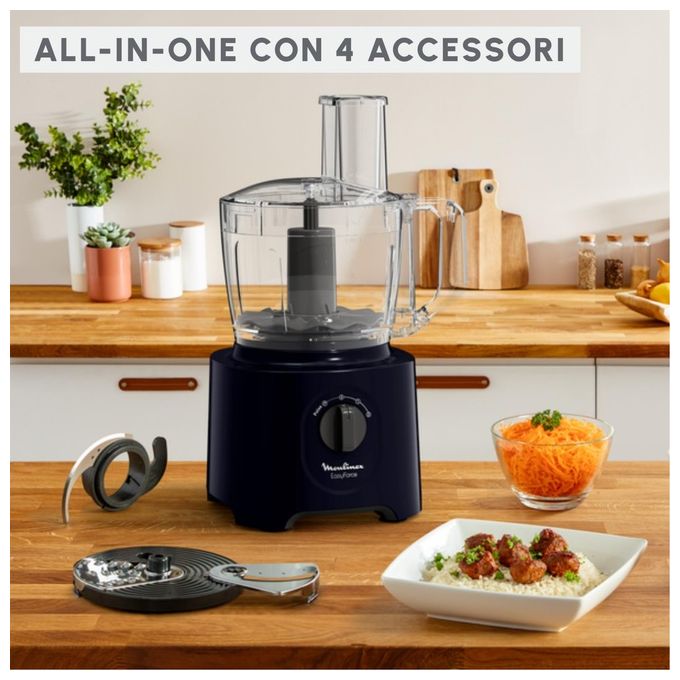 Moulinex Robot da Cucina Easy Force 800W 2.4L Nero 15 Funzioni