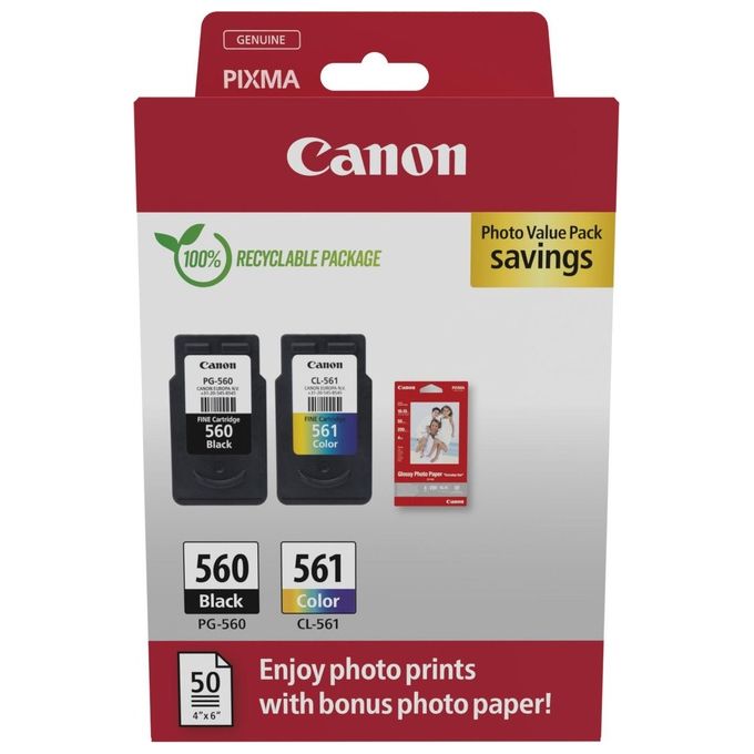 Canon 3713C008 Cartuccia d'Inchiostro 2 Pezzi Originale Nero-Ciano-Magenta-Giallo
