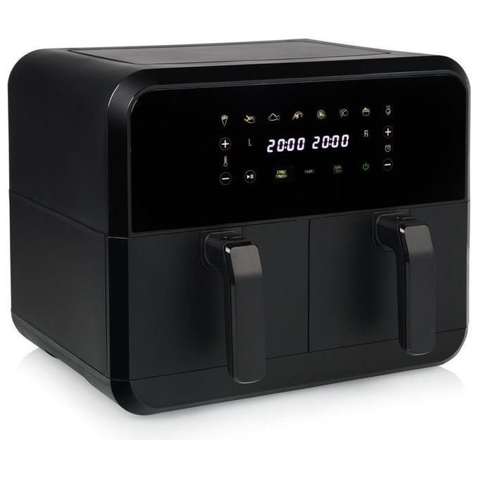 Princess 182068 Double Basket Airfryer - Friggitrice ad aria 8 L, 2400 W, 8 programmi preimpostati, Display LED, Tecnologia a doppio cestello, Nero