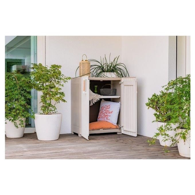 Keter Armadio Groove Basso 80x45x98H per Arredamento Esterno Design Moderno e Funzionale